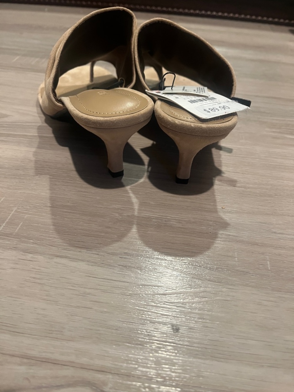 Zara Tan Suede Draped Slide Mules - Picture 5 of 5